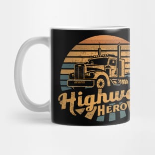 Vintage Trucker Retro Design For Husband Semi-Trailer Mug